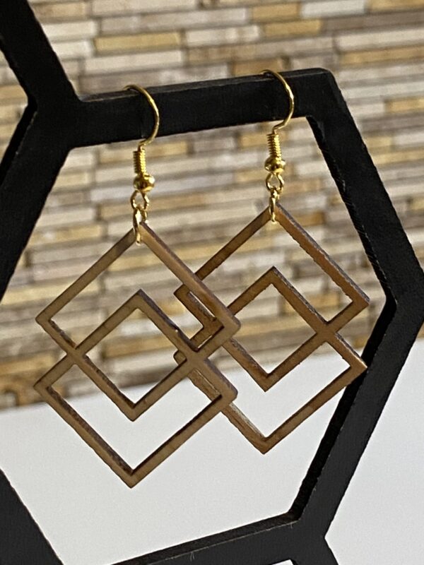 Boucles d'oreilles double carré