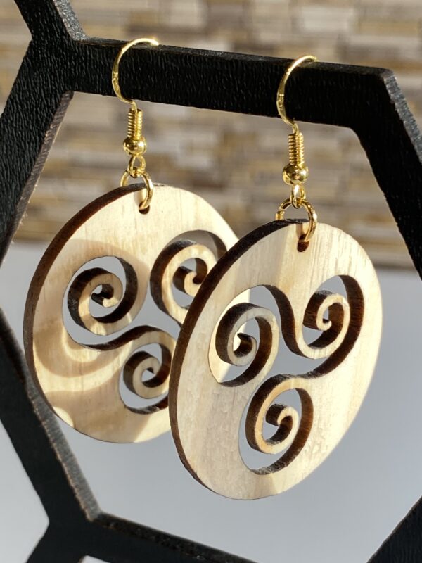 Boucles d'oreilles triskel creusé